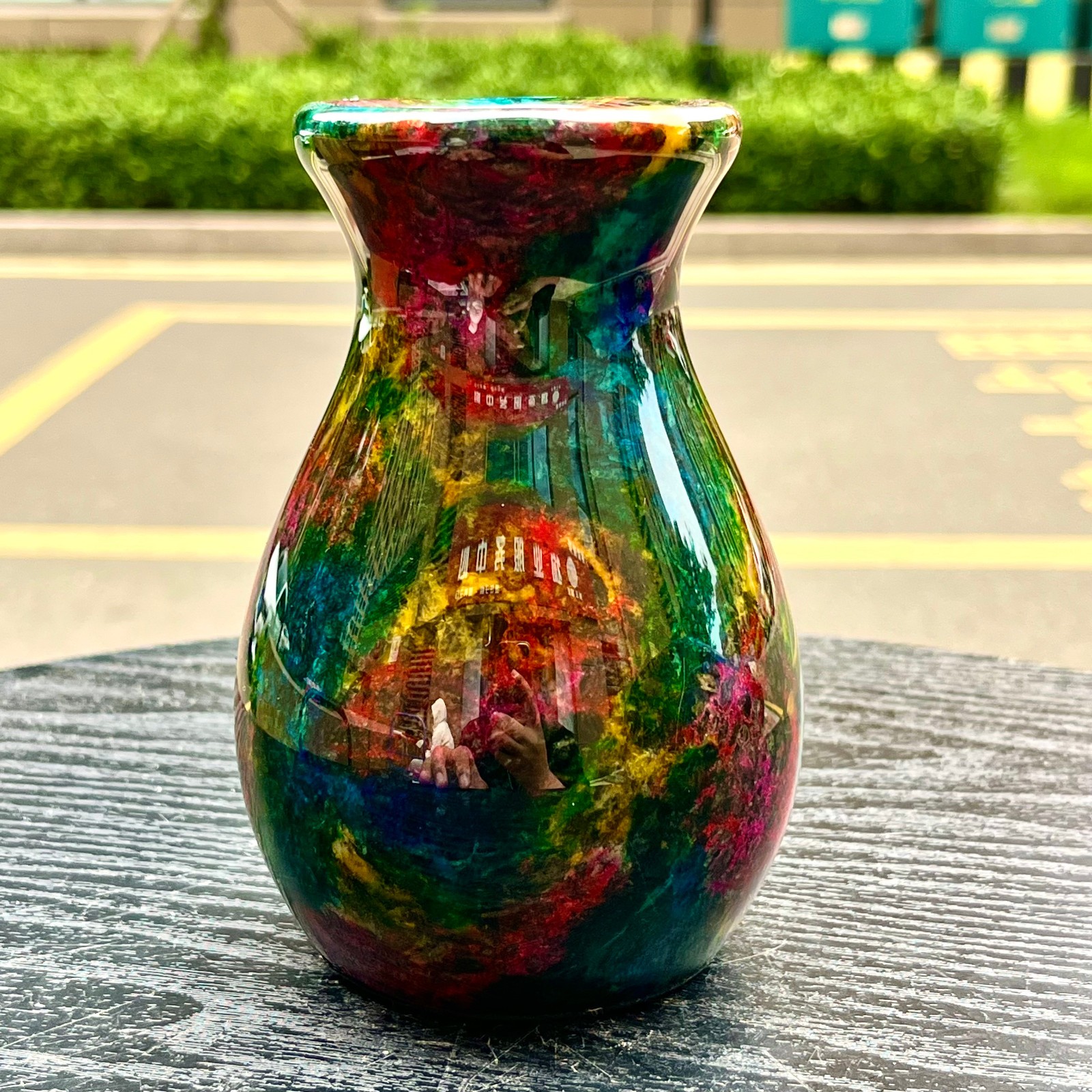 1.08LB Natural “Seven Colors Jade” vase specimen -Taiwan China