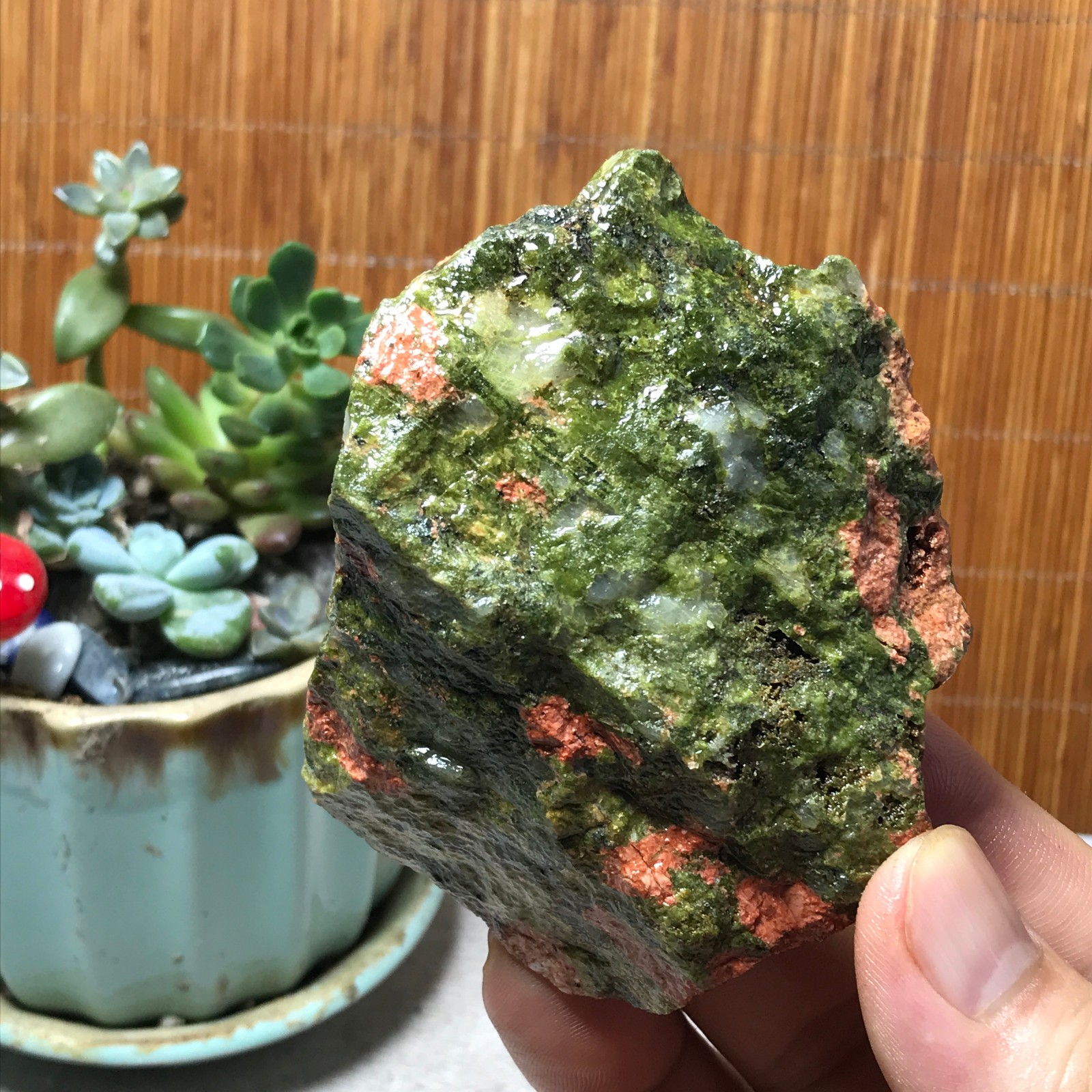 184g Natural Unakite Crystal gemstone Rough Mineral Specimen healing A6349
