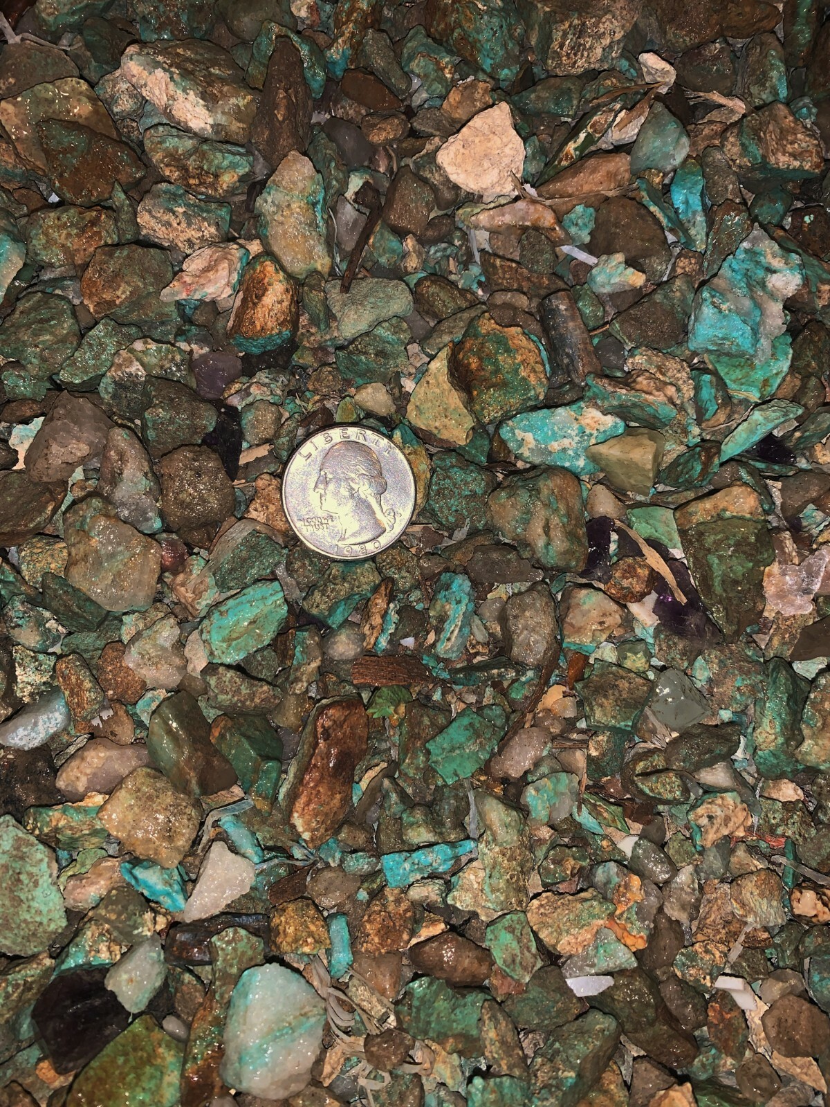 1000 Carat Lots of SMALL Natural Turquoise Rough + a Free Faceted Gemstone