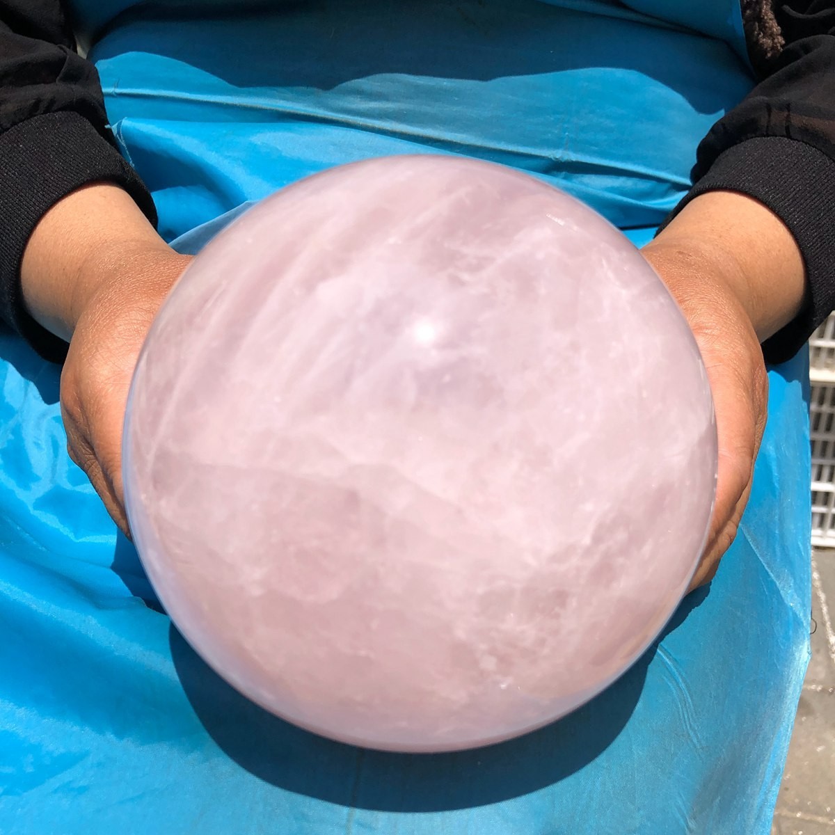 6.75LB Large Natural Pink Rose Quartz Sphere Crystal Ball Reiki Mineral Healing