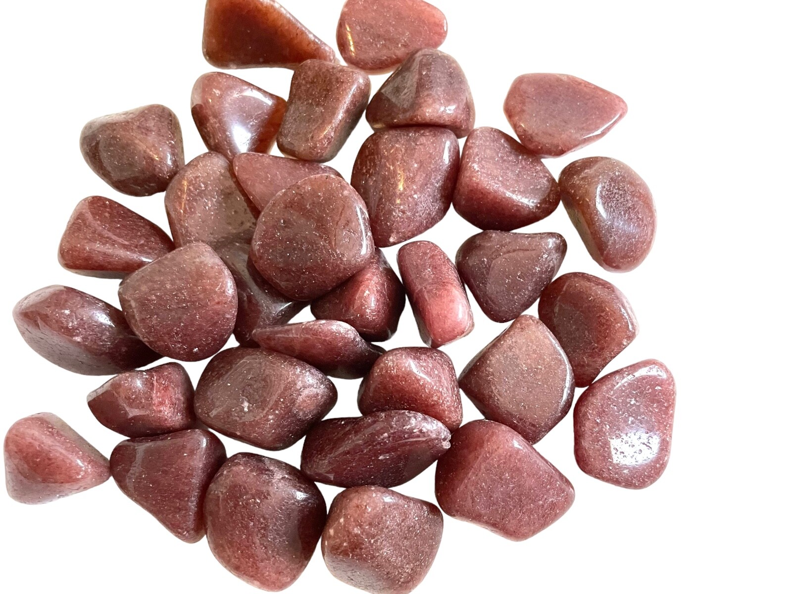3X Raspberry Aventurine Tumbled Stones 25-30mm Healing Crystal Sacral Chakra Sex