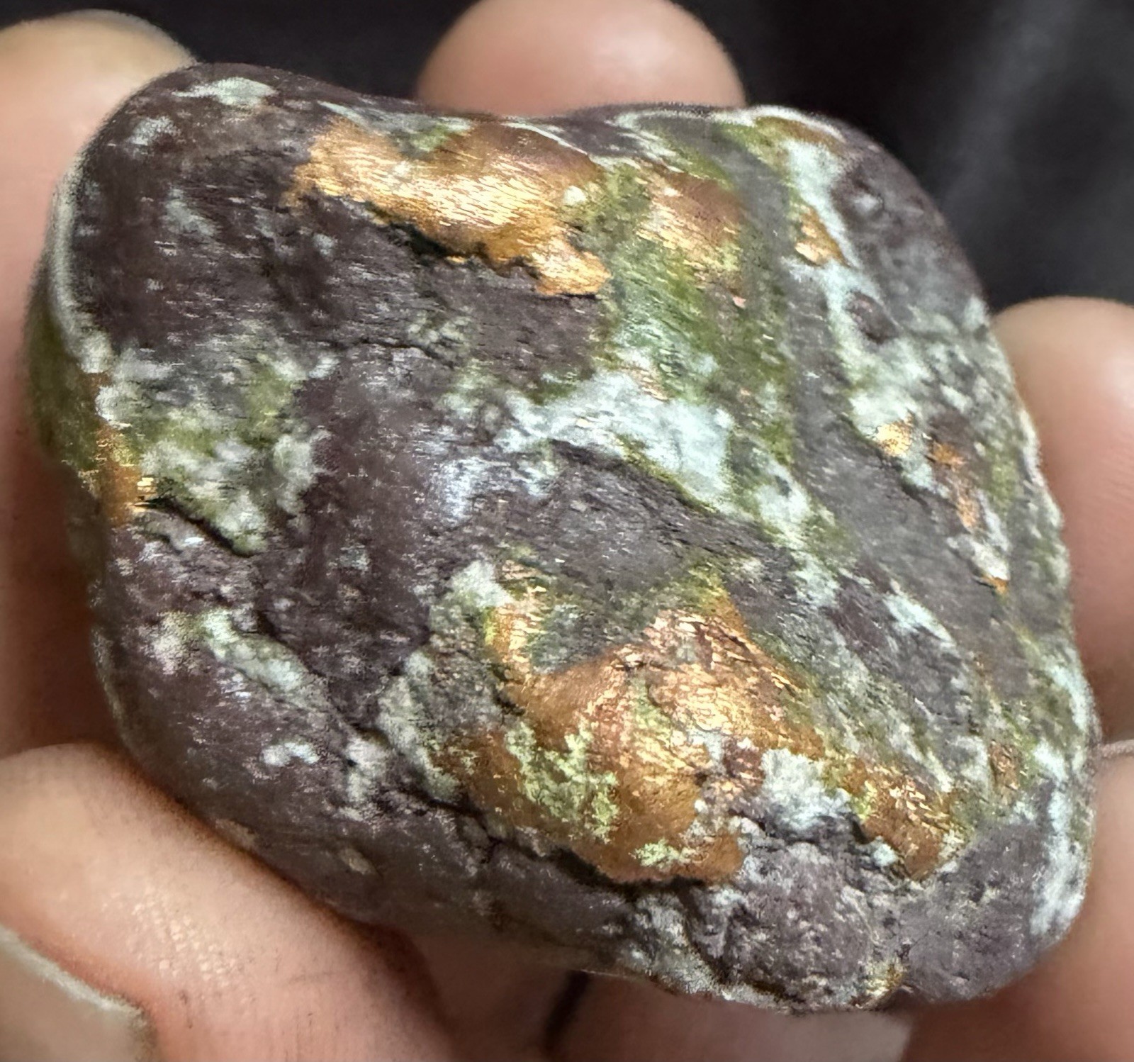 2.8oz Native Copper In Basalt Nugget w Epidote & Quartz – Keweenaw, Michigan