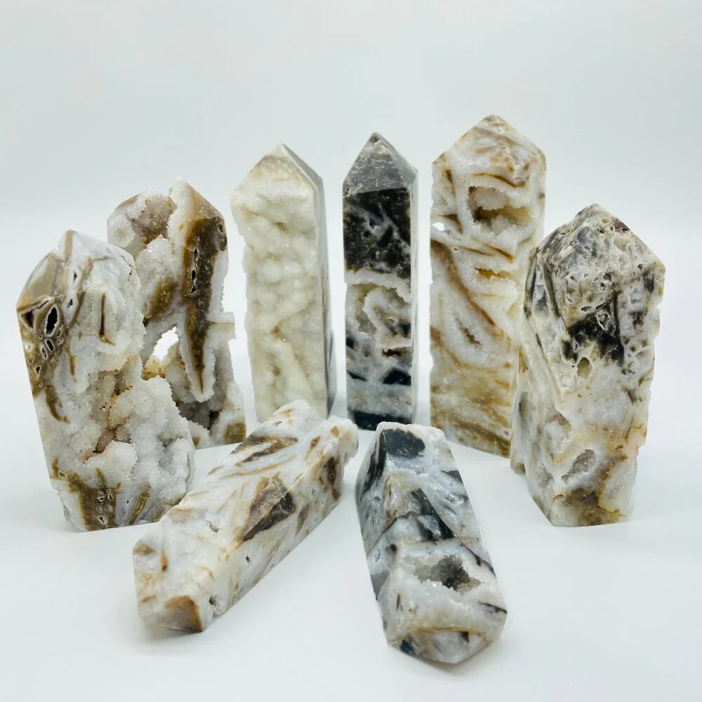 2025NEWFIND 1pc Natural Sphalerite Tower Point Wand Energy Crystal Home Decor
