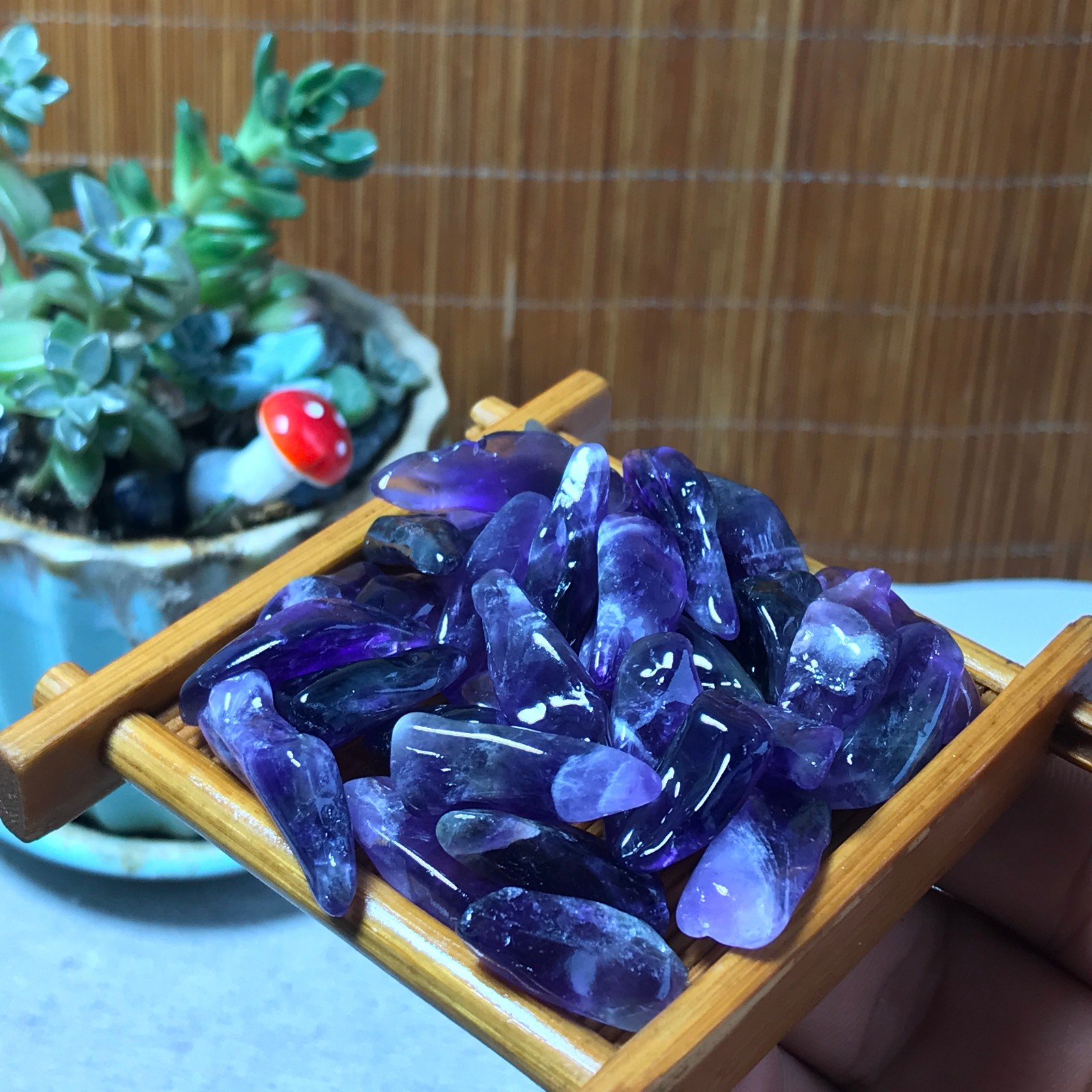 32pcs Natural Dreamy amethyst Crystal gemstone Polish Mineral Specimen 60g A6586