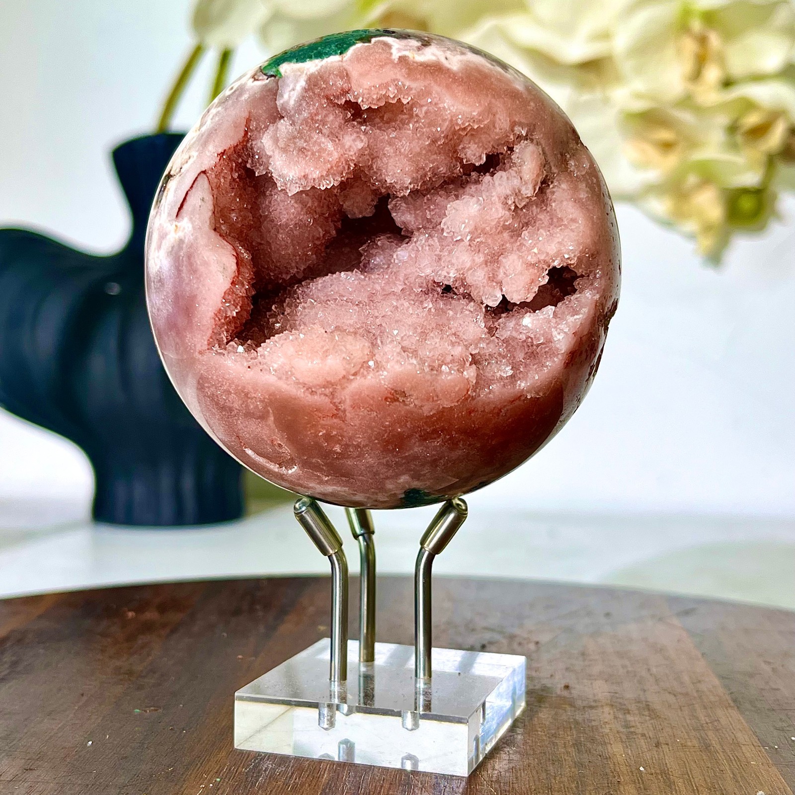 1.36LB Natural Purple Pink Crystal Advanced Cave Spherical Spiritual Decoration
