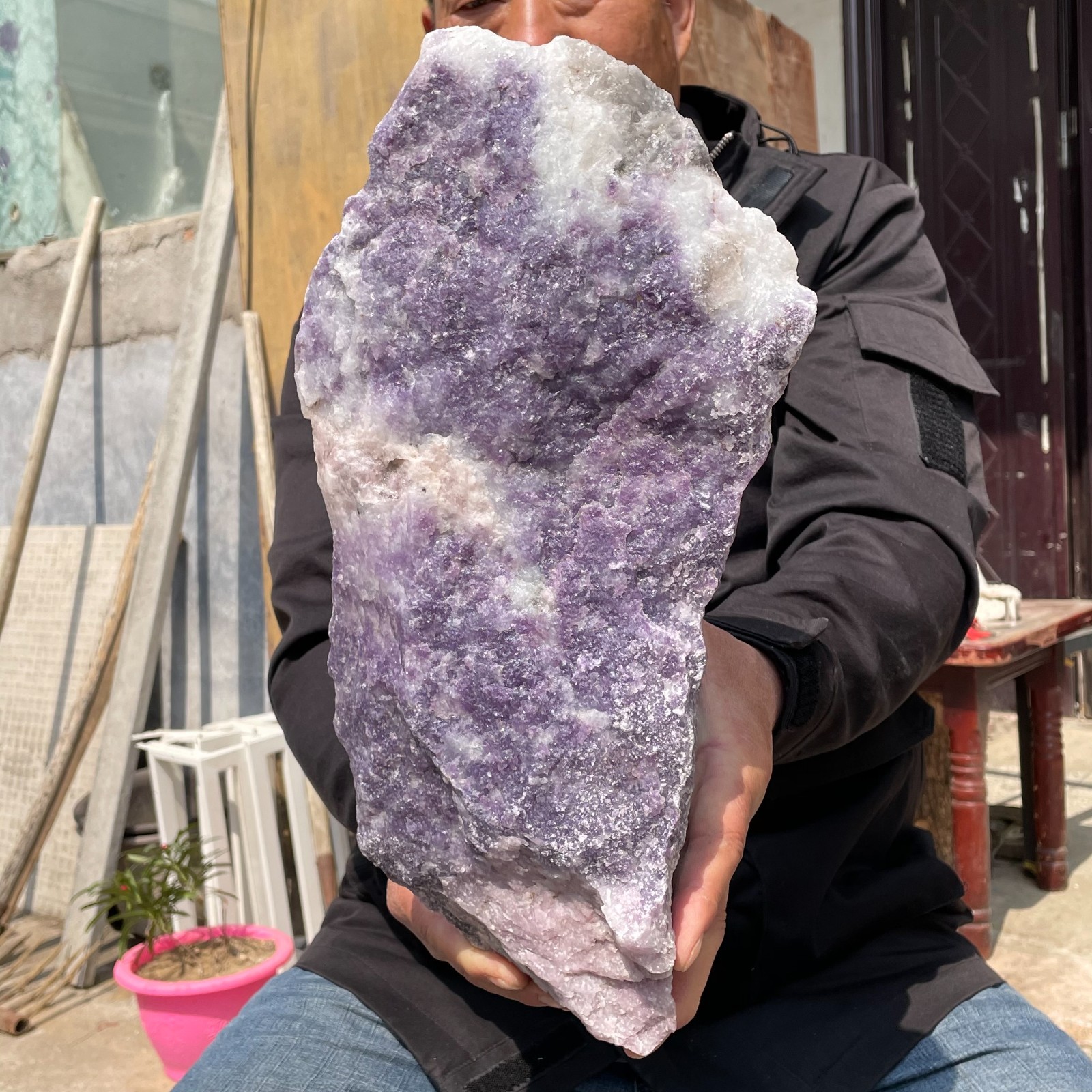5450g Large Natural Purple Lilac Jade Raw Stone Quartz Mineral Specimen