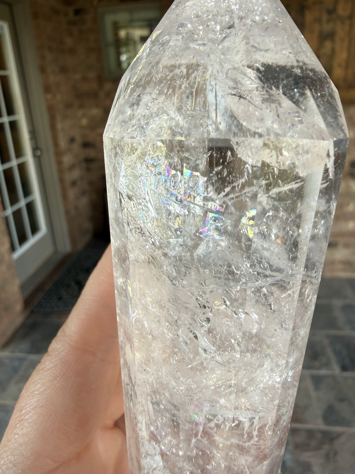 HQ Large Brazil Clear Quartz DT Vogel Double Terminated 1lb 3oz 7 1/2In Crystal