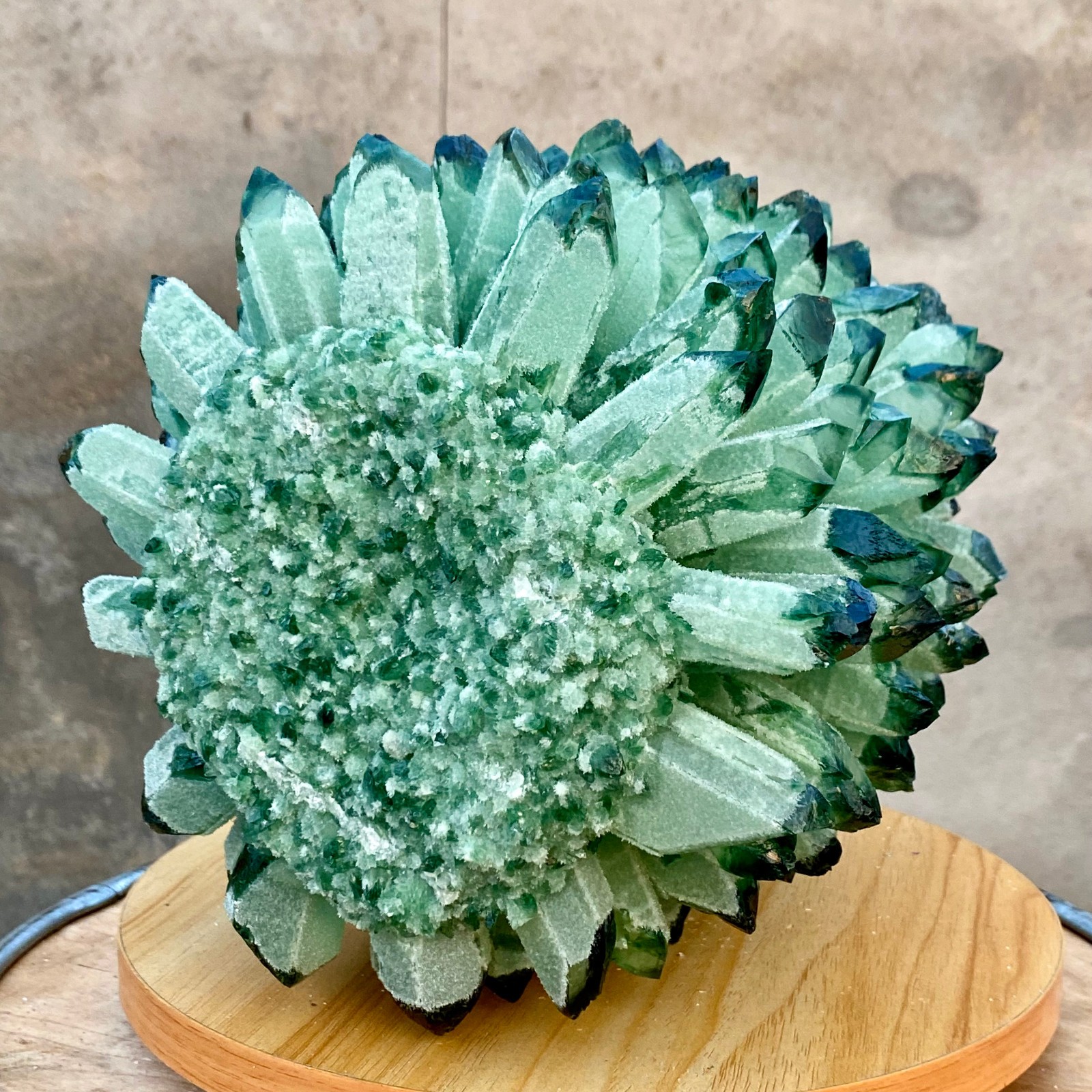 18.95LB Newly Discovered GREEN Phantom Quartz Crystal Cluster Mineral Sample