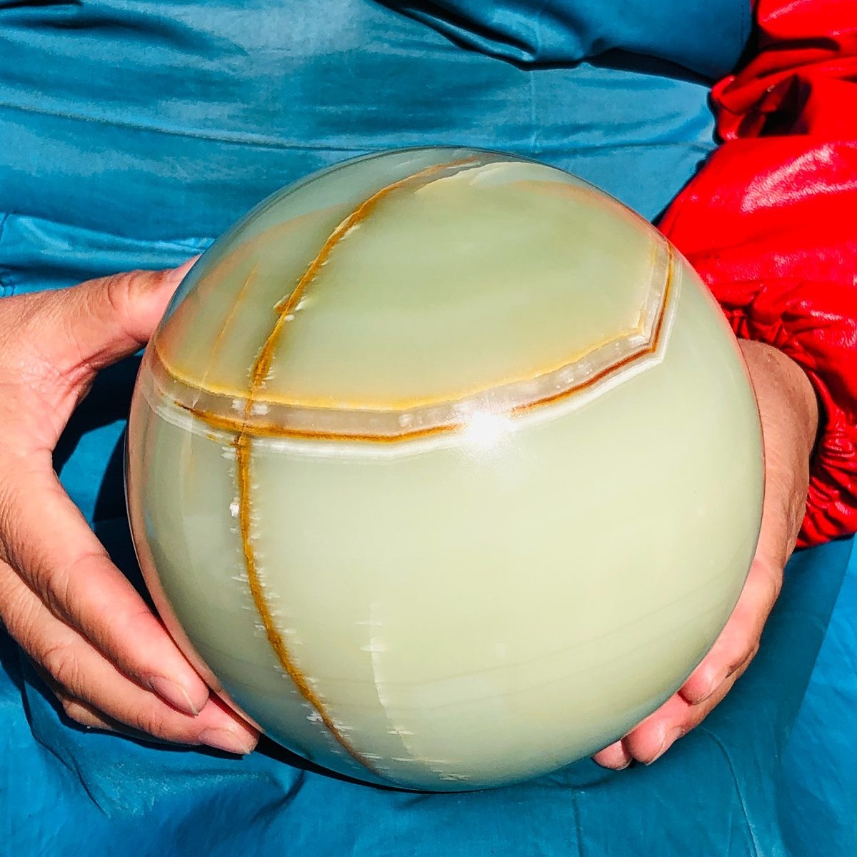 11.35LB Natural Afghan Jade Chakra Quartz Sphere healing ball Specimen 3297