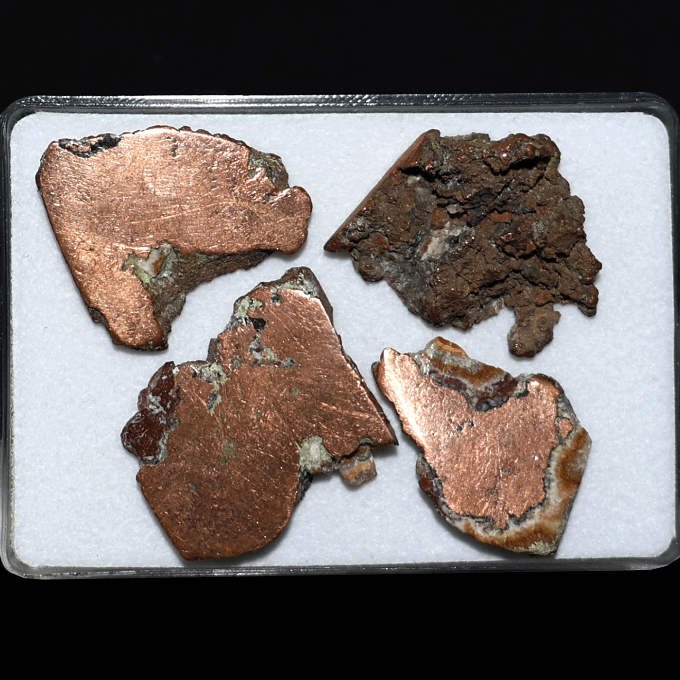 Earth’s Metallurgy~ 4 PC Native Copper Ore Polished Mineral Slabs, Michigan, USA
