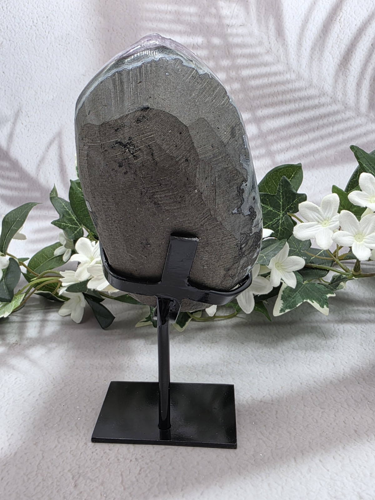 Uruguay Amethyst Geode Crystal Display Piece, Complimentary Utility Stand Inclue