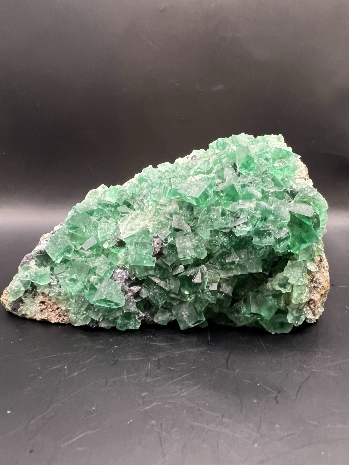 Glowing 2lb Rogerley Mine Fluorite on Matrix – 10105