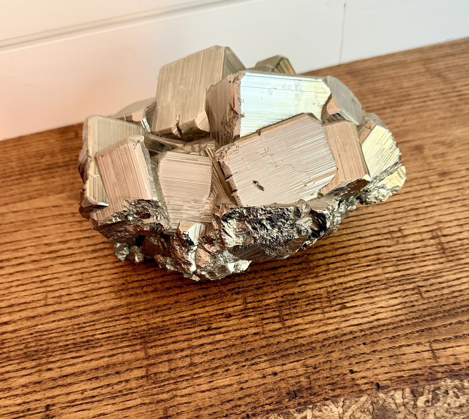 Peruvian Pyrite Crystal Cluster-Huanzala Mine, Huanuco, Peru-AAA Quality-6.9lbs