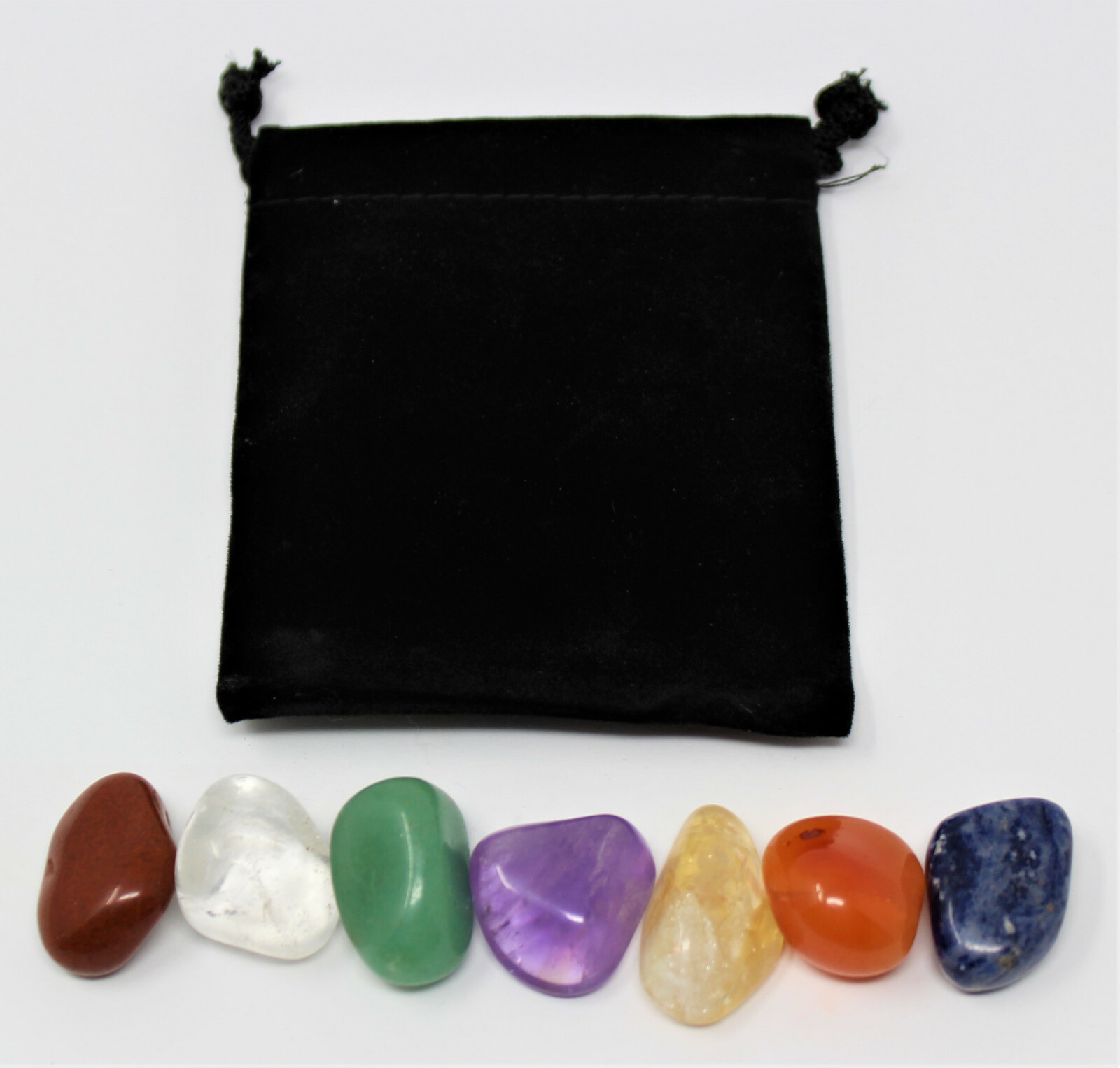 Wholesale Bulk Lot: 10 Sets 7 Chakra Tumbled Stones Kits Instructions & Pouches