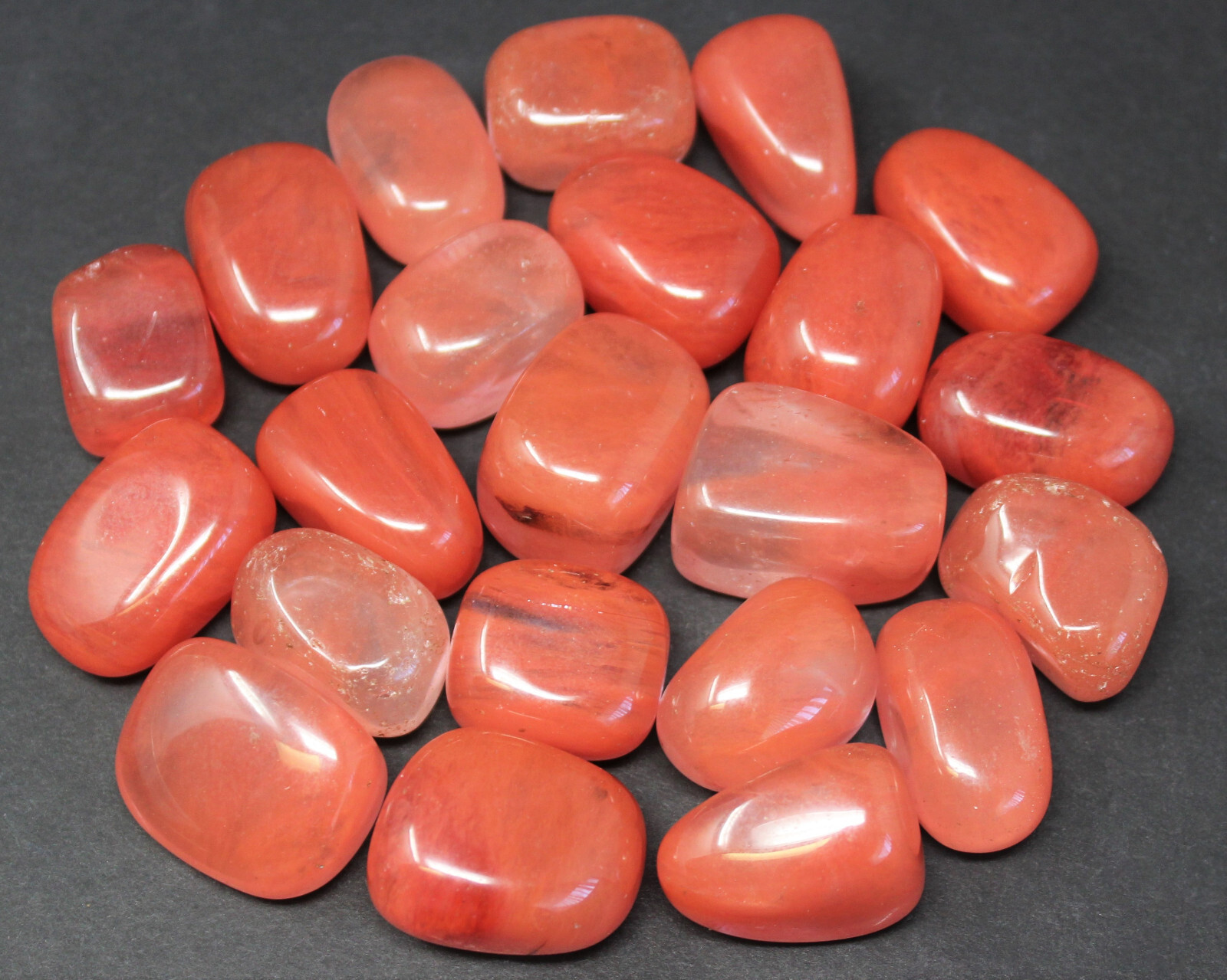 Cherry Quartz Tumbled Stones Wholesale Bulk Lots (Tumbled Strawberry Obsidian)