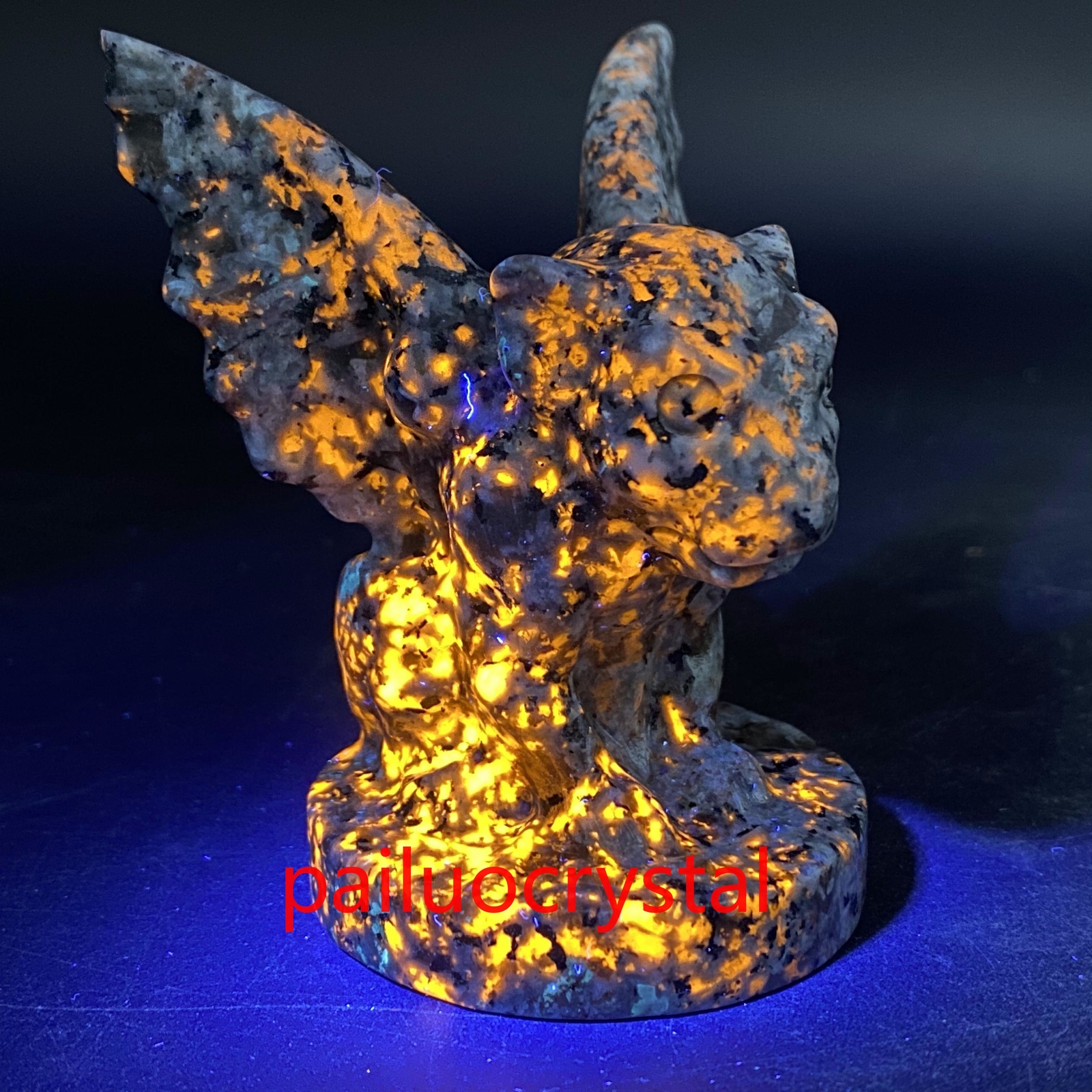 200g+ 1pc Natural Yooperite Flame’s Stone Gargoyle Quartz Crystal Skull Reiki 3″
