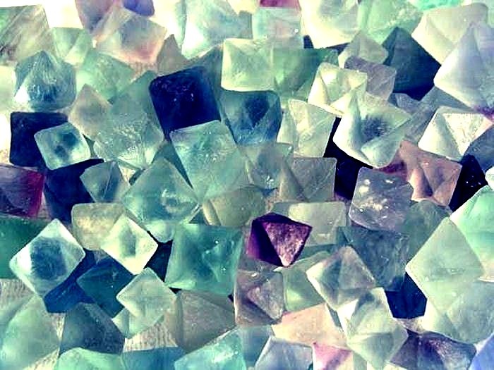 Fluorite octahedron crystal all natural 4 crystals per buyer green/blue/violet
