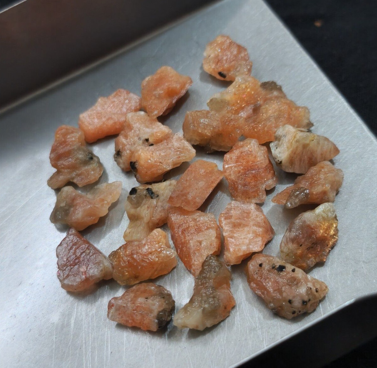 Unique Rare Sunstone Raw 23 Pcs Lot Size 12-16 MM Sunstone Rough Loose Gemstone