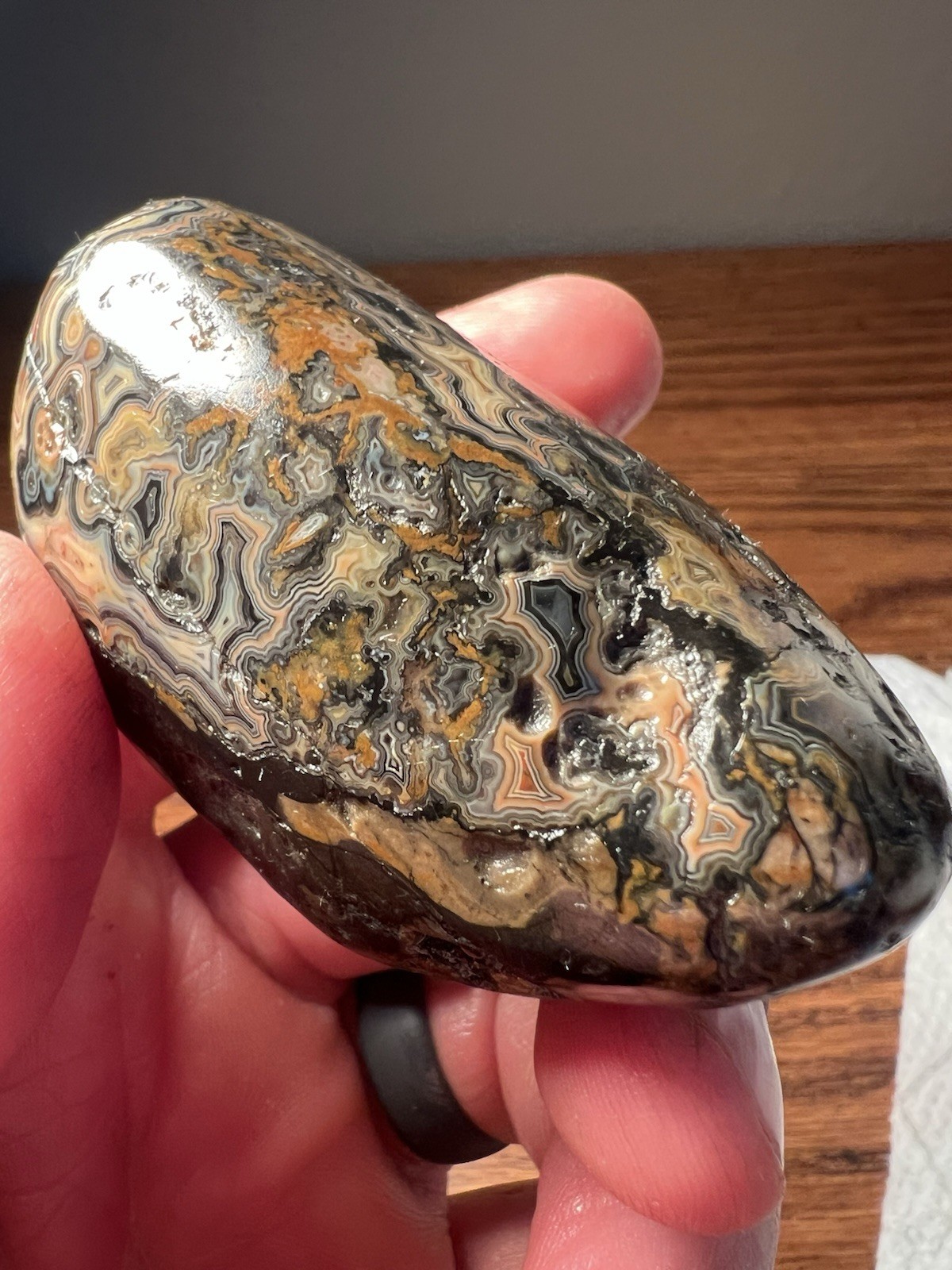 Very Nice Museum Quality Nebraska Fairburn Agate 5.25 oz 2.75×1.5×1.5”