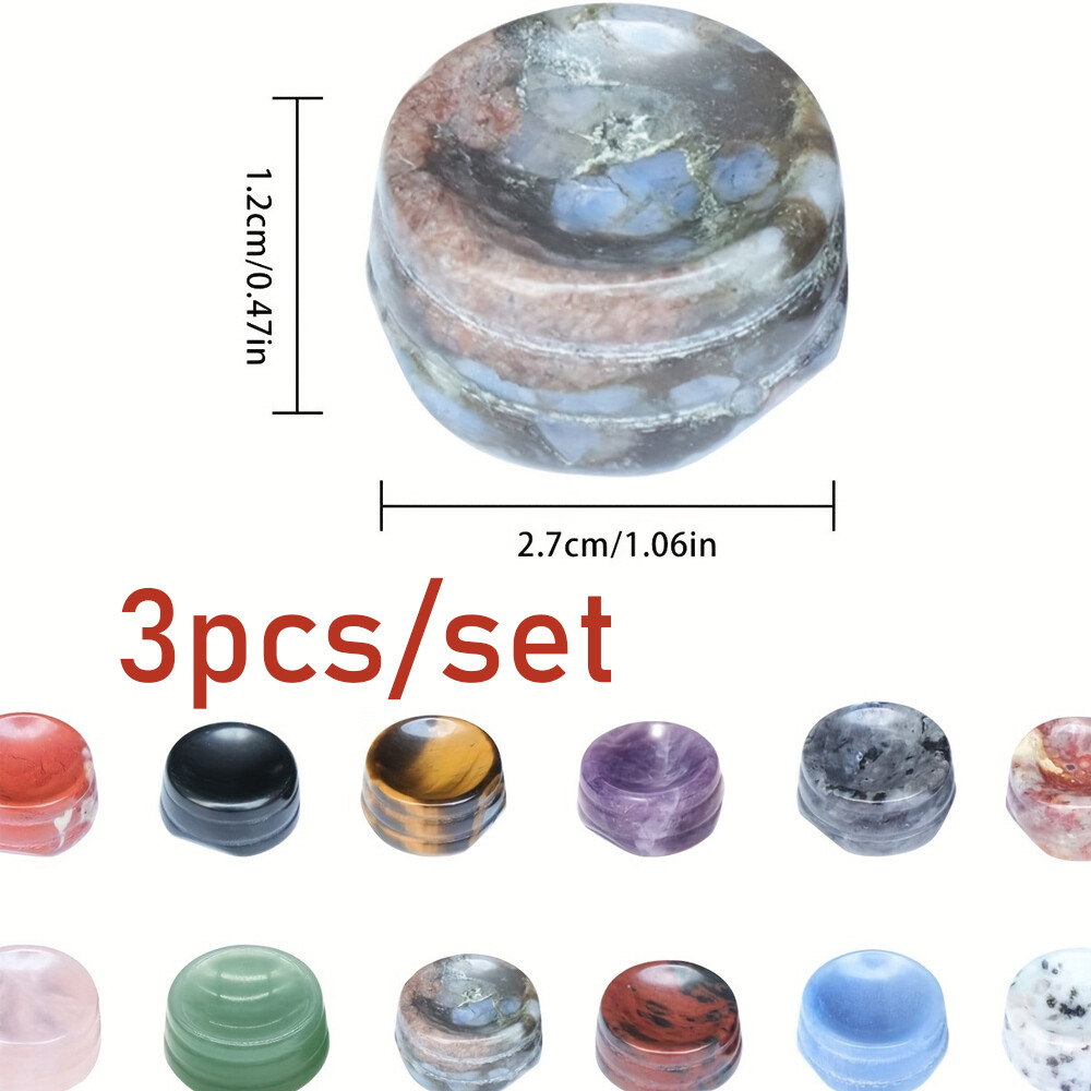 3PCS Crystal Base Display Sphere Egg Support Ball Stand Holder Natural Stone