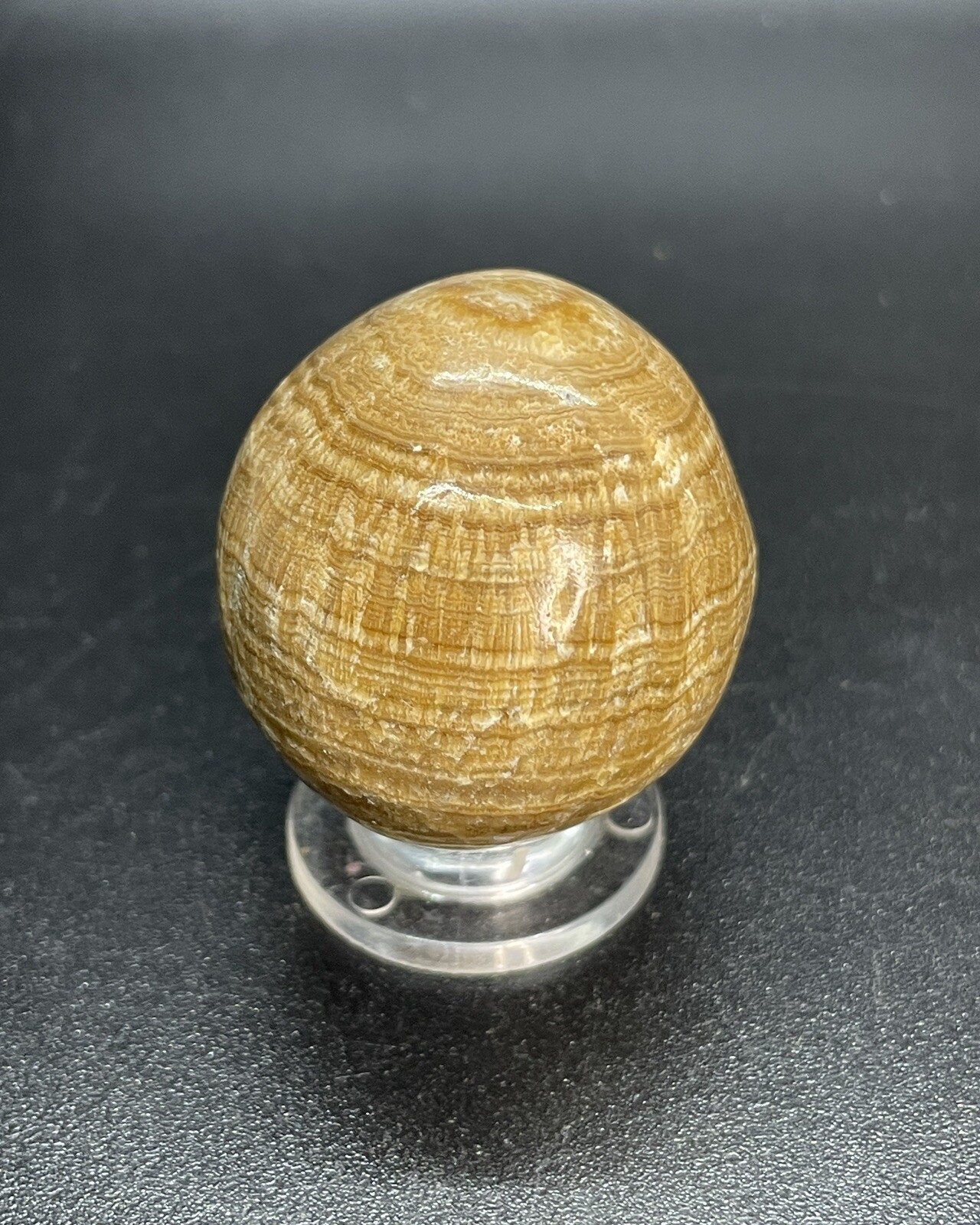 Brown Multi Banded Marble Sphere Brown Banded Agate Orb Ball 1.457”