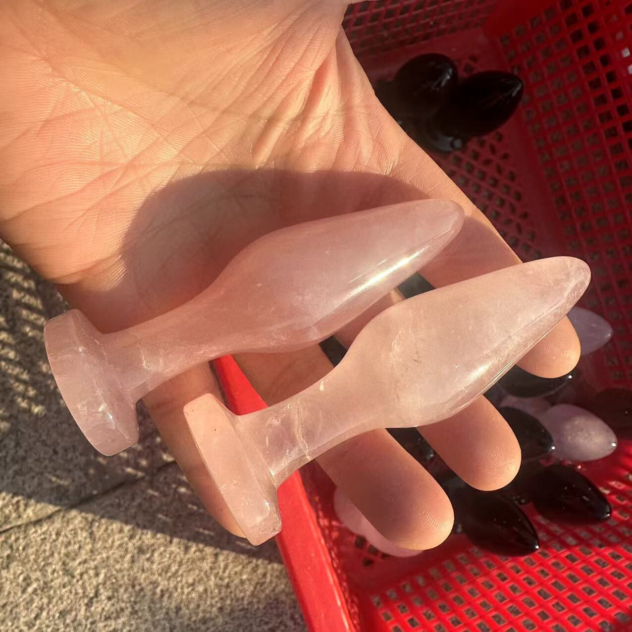 1PC Natural rose quartz Crystal Massage Yoni Wand Healing for Women Gift