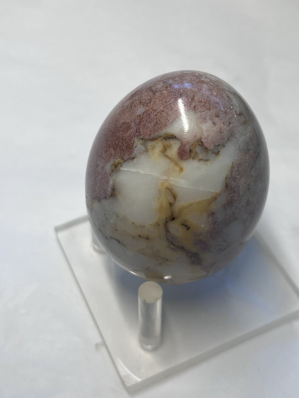 Polished Agate Stone Egg – Unique Natural Gemstone Display Piece (no Stand)