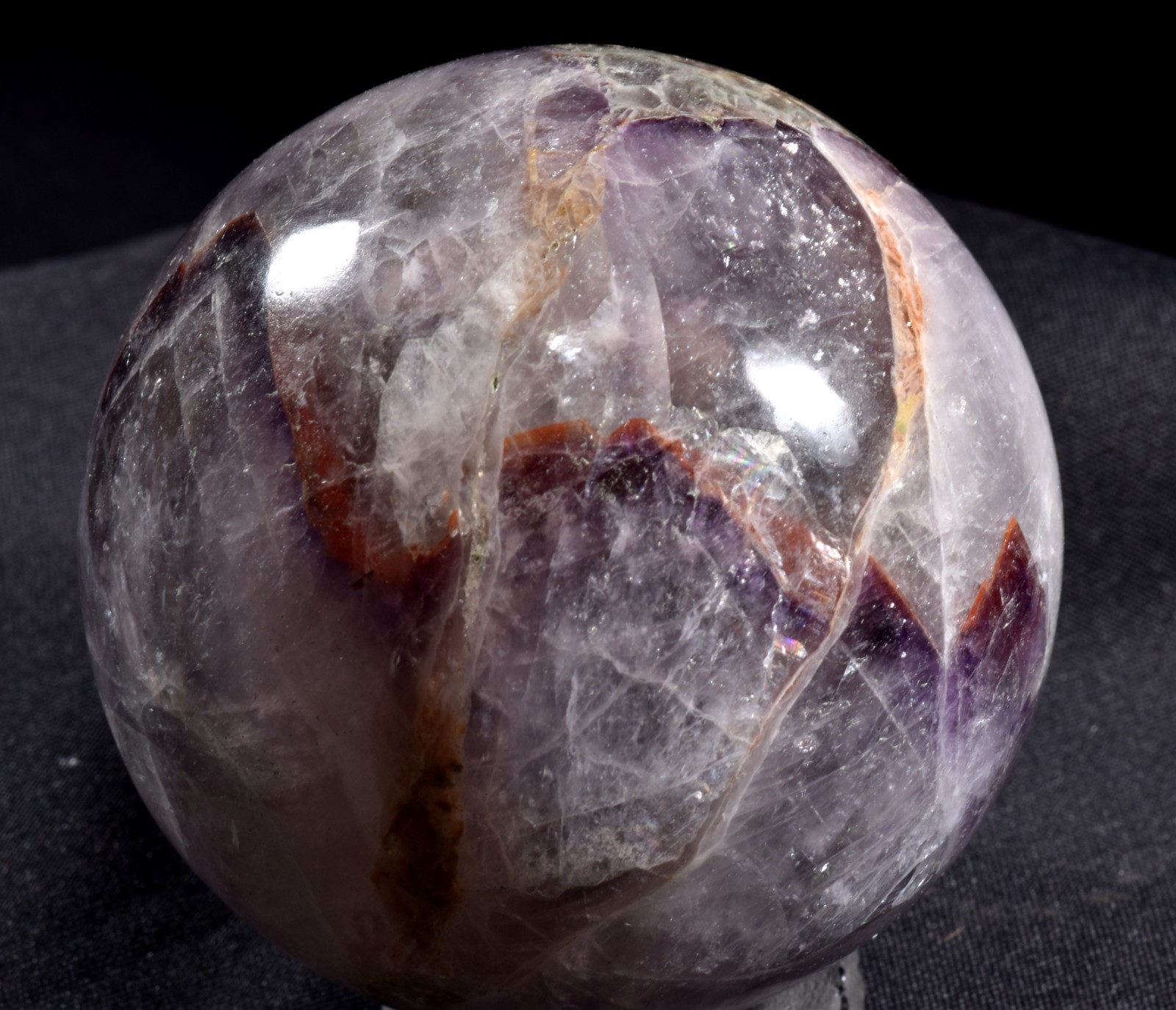 Super seven melody stone evil eye sphere 8.8 cm psychic spiritual elevation#1149
