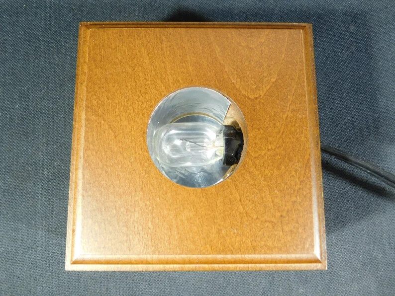 Lighted Display Stand Wood Finish Square Shape!