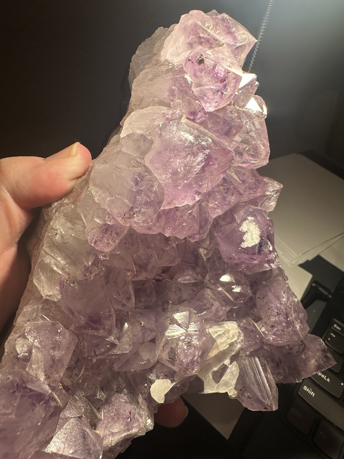 5 Lb 2 oz 2345 Gram Amethyst Crystal Geode 6″x6″x2.5″ on Metal Base!!!