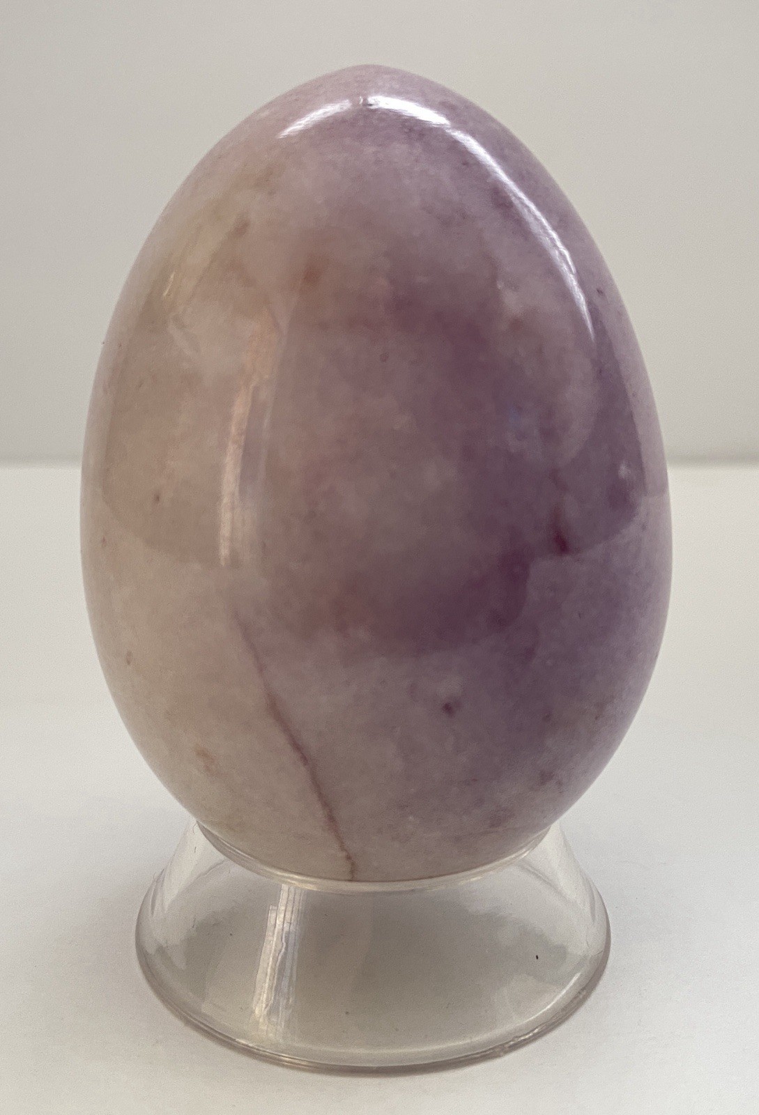 Natural Onyx Stone Egg With Stand Hand Polished Banded Agate Calcite Crystal