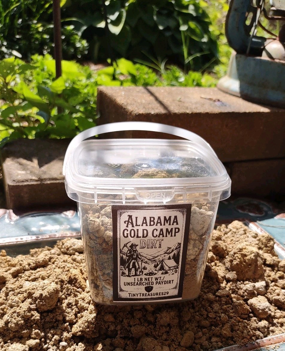 16oz(1lb) Unwashed Pay Dirt from Alabama Gold Camp USA. Mini Bucket Outdoors