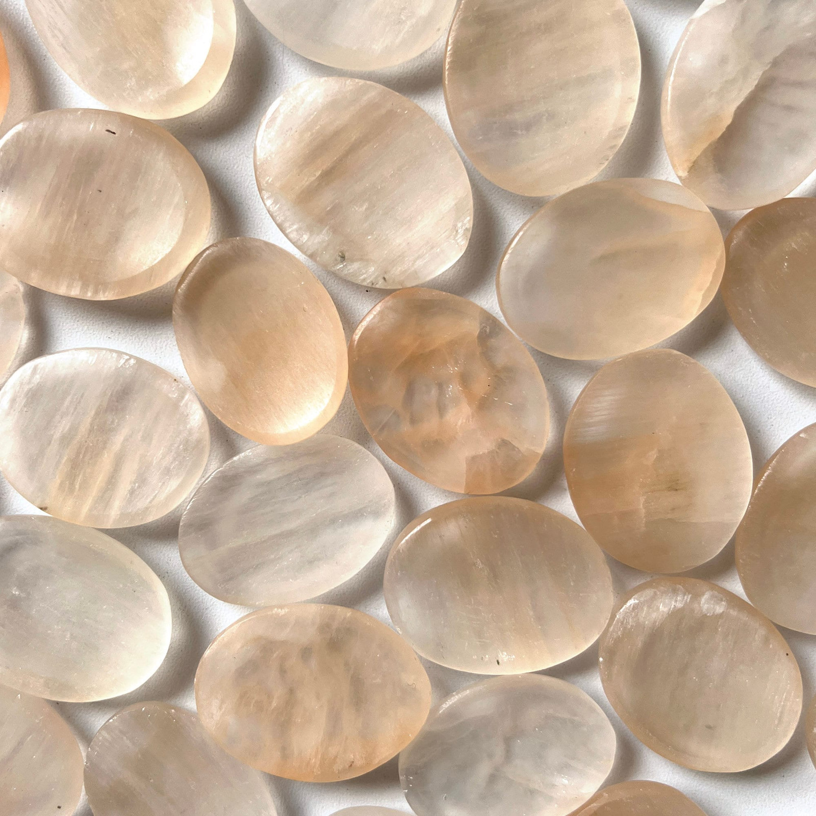 Orange Selenite Worry Stone | Energy Clearing | Sacral Chakra Clearing