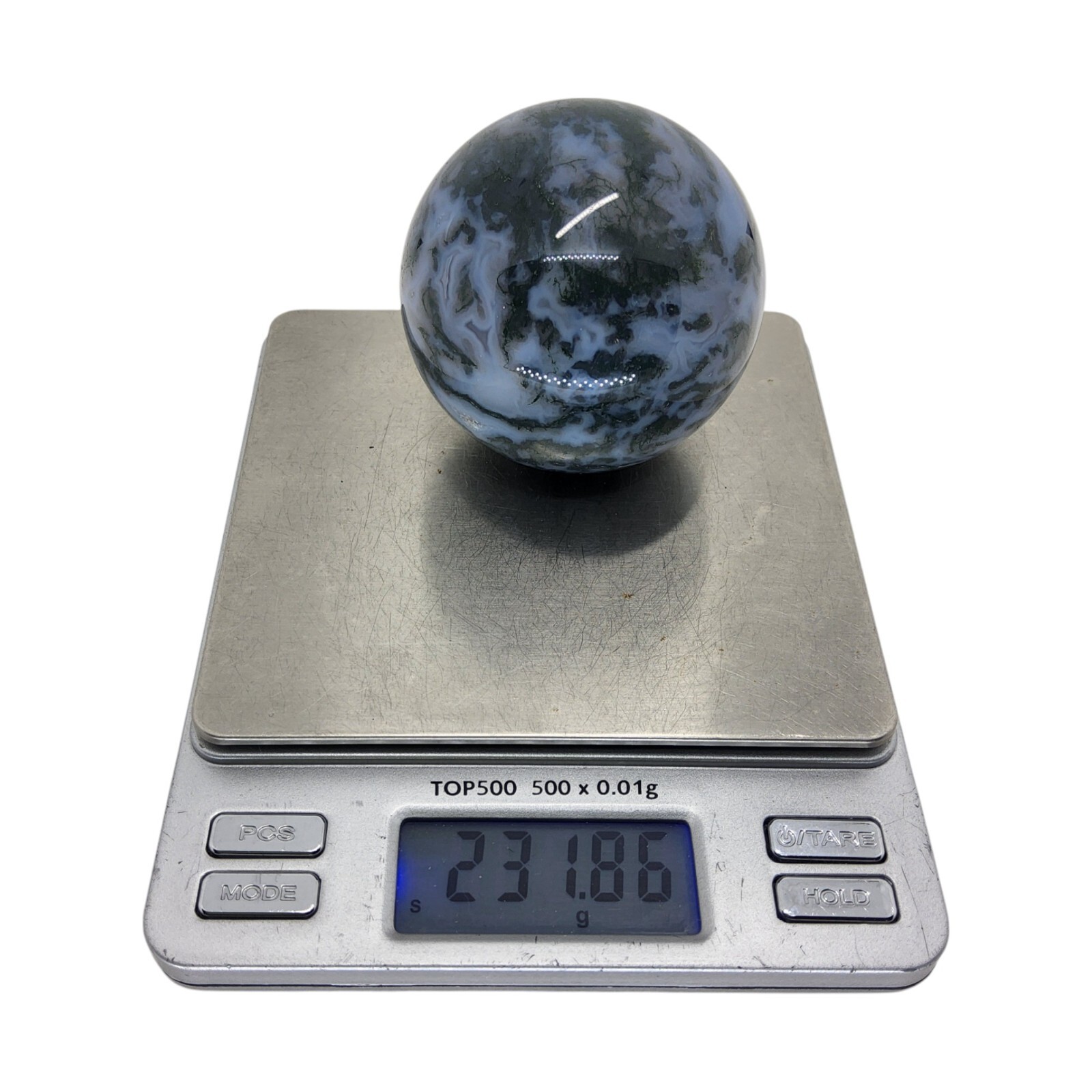Moss Agate, 2 1/8 inch, sphere, ball, display, specimen, #R-6375
