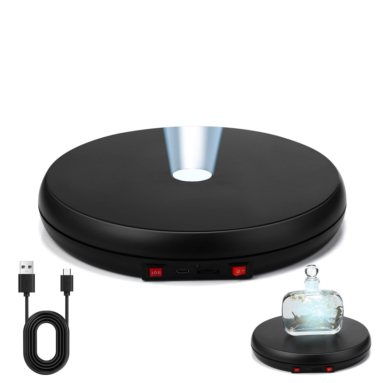LED Light Motorized Rotating Display Stand Turner 360 Degree Display Spinner …