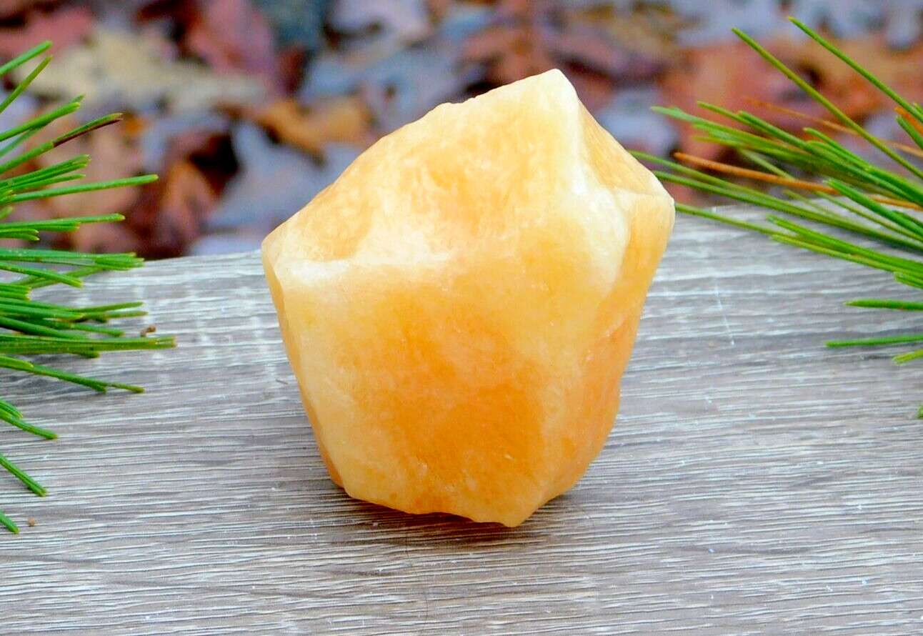 Orange Calcite Natural Rough Raw Stone 211g Solar Sacral Chakra Energy Healing