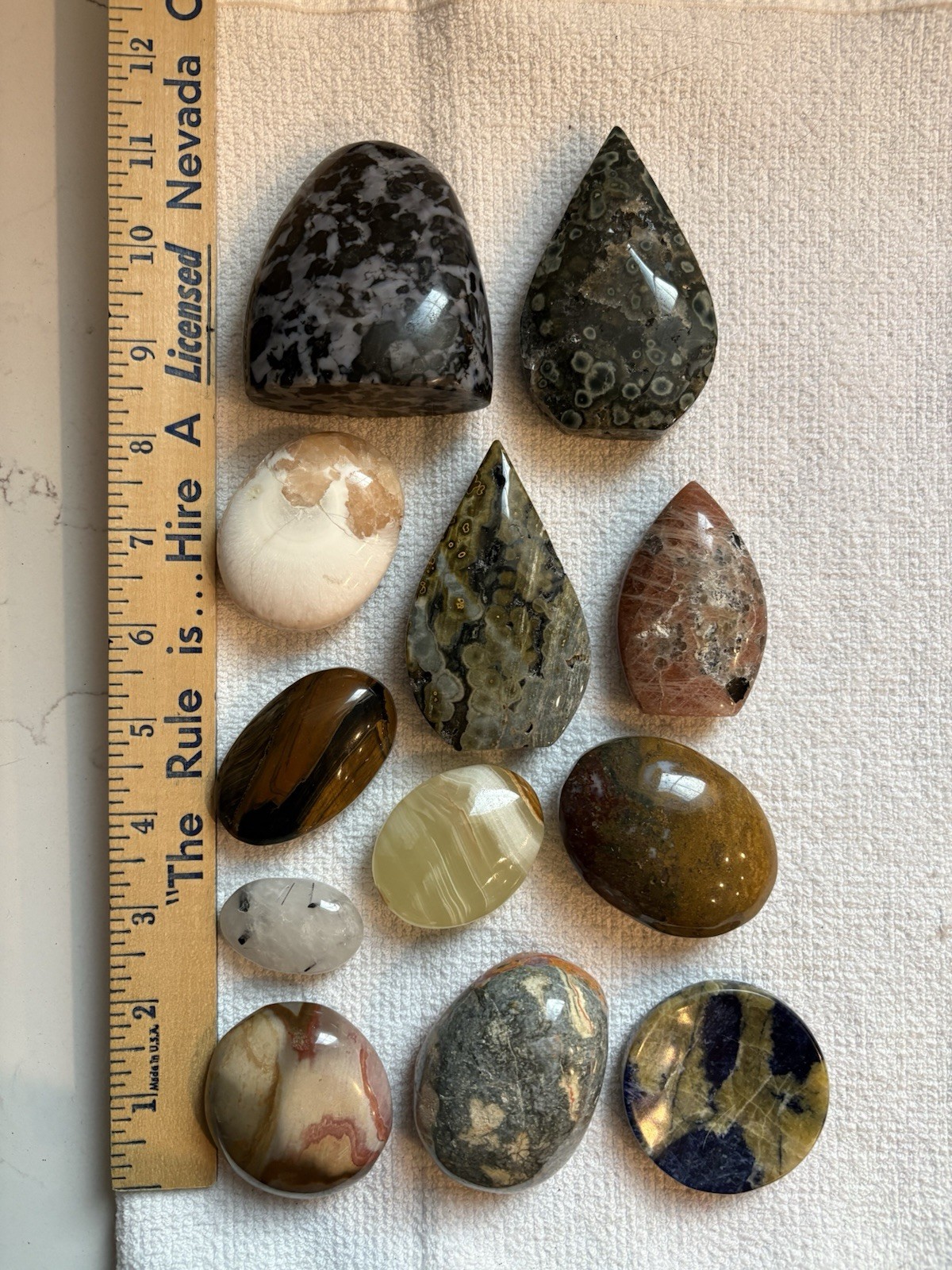 Lot If 12 Palm Worry Stones Misc Materials Reikee Meditation Healing Stones