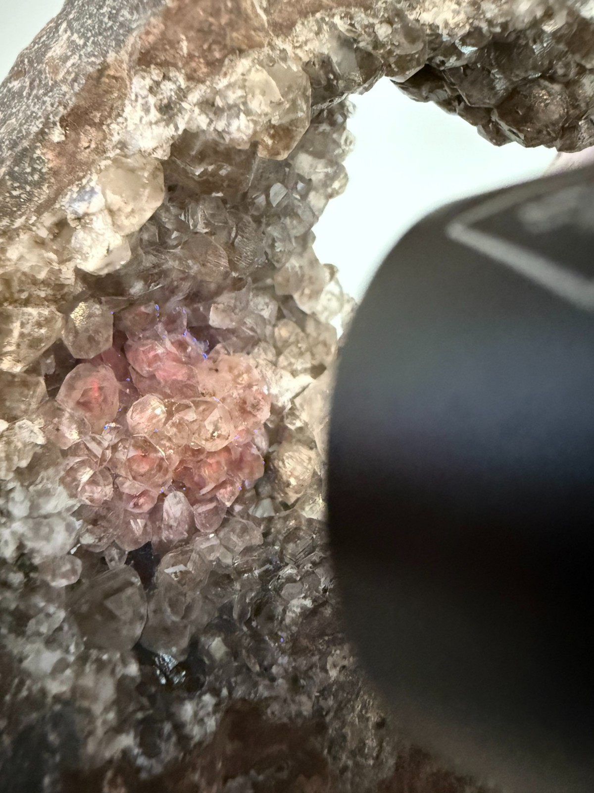 ONE-OF-A-KIND Goboboseb Amethyst Crystal w/ Analcime in UV Calcite Matrix-WOW!!