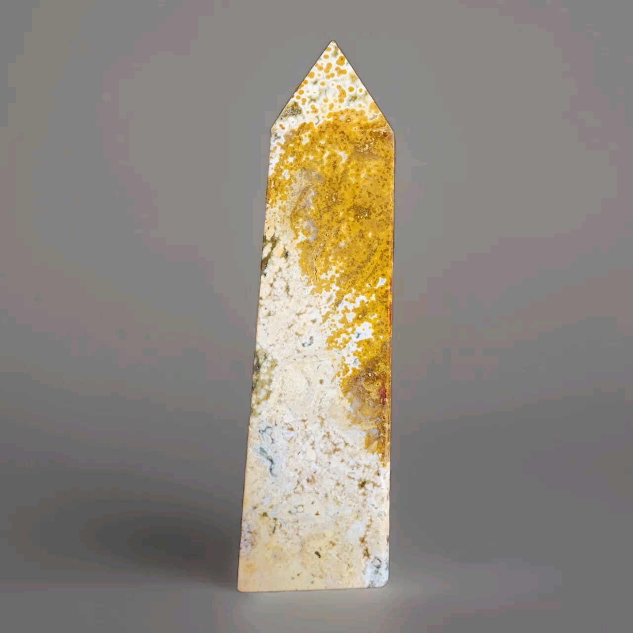 Large Natural Polished Druzy Ocean Jasper Tower Pillar 5.25″ – USA