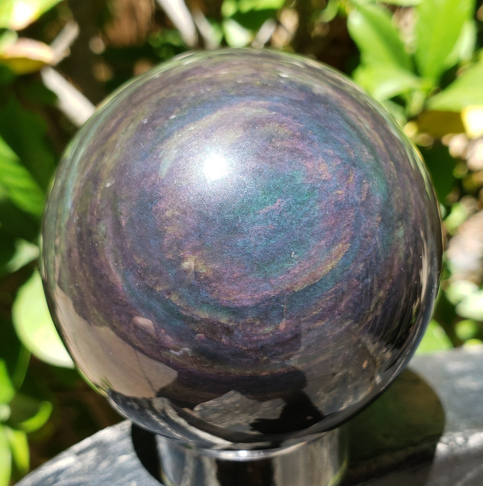 2.3″ Rainbow Obsidian Crystal Sphere Orb Ball, 249g or 8.8 oz