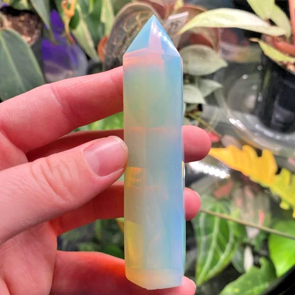 Healing Opalite Crystal Tower Angelic Aura Point Reiki Healing Obelisk Gift