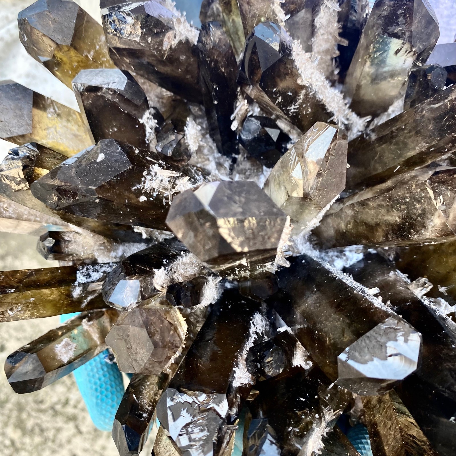 15.43LB New Find black Phantom Quartz Crystal Cluster Mineral Specimen Healing