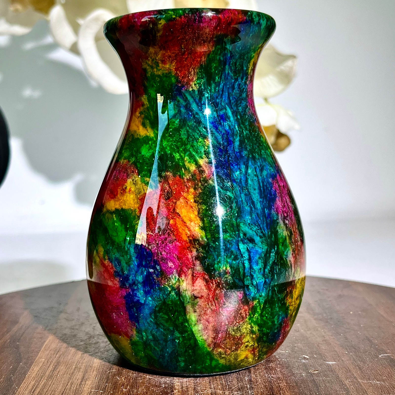 485G Natural “Seven Colors Jade” vase specimen -Taiwan China