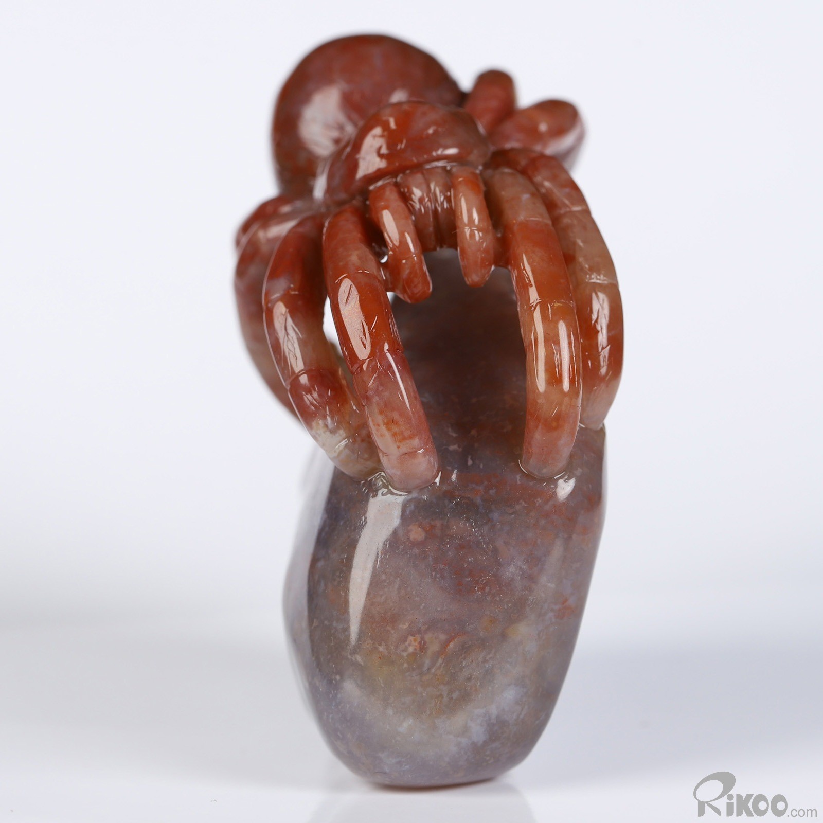 2.6″ Bloodstone Hand Carved Crystal Spider Sculpture, Crystal Healing
