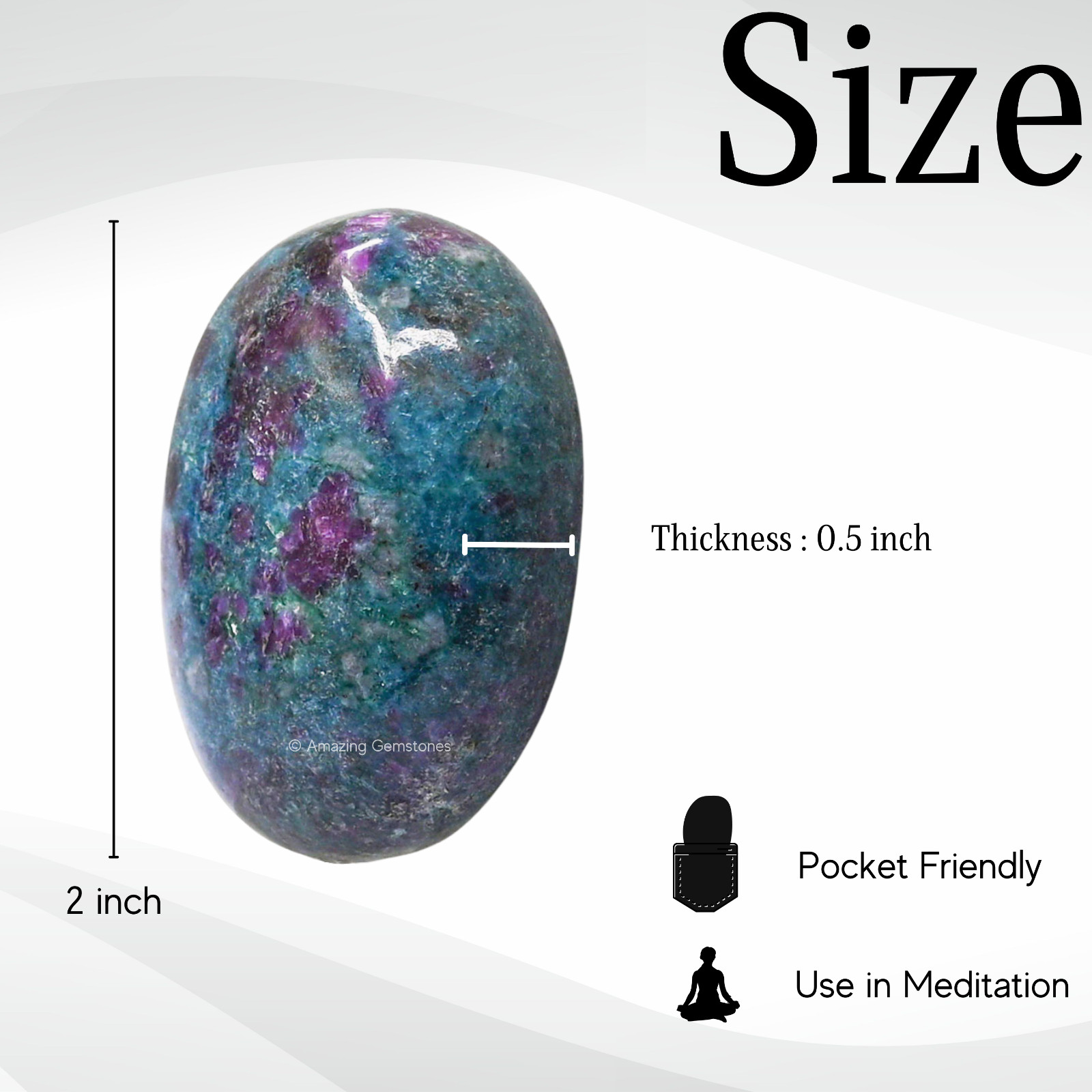 Ruby Kyanite Crystal Palm Stone