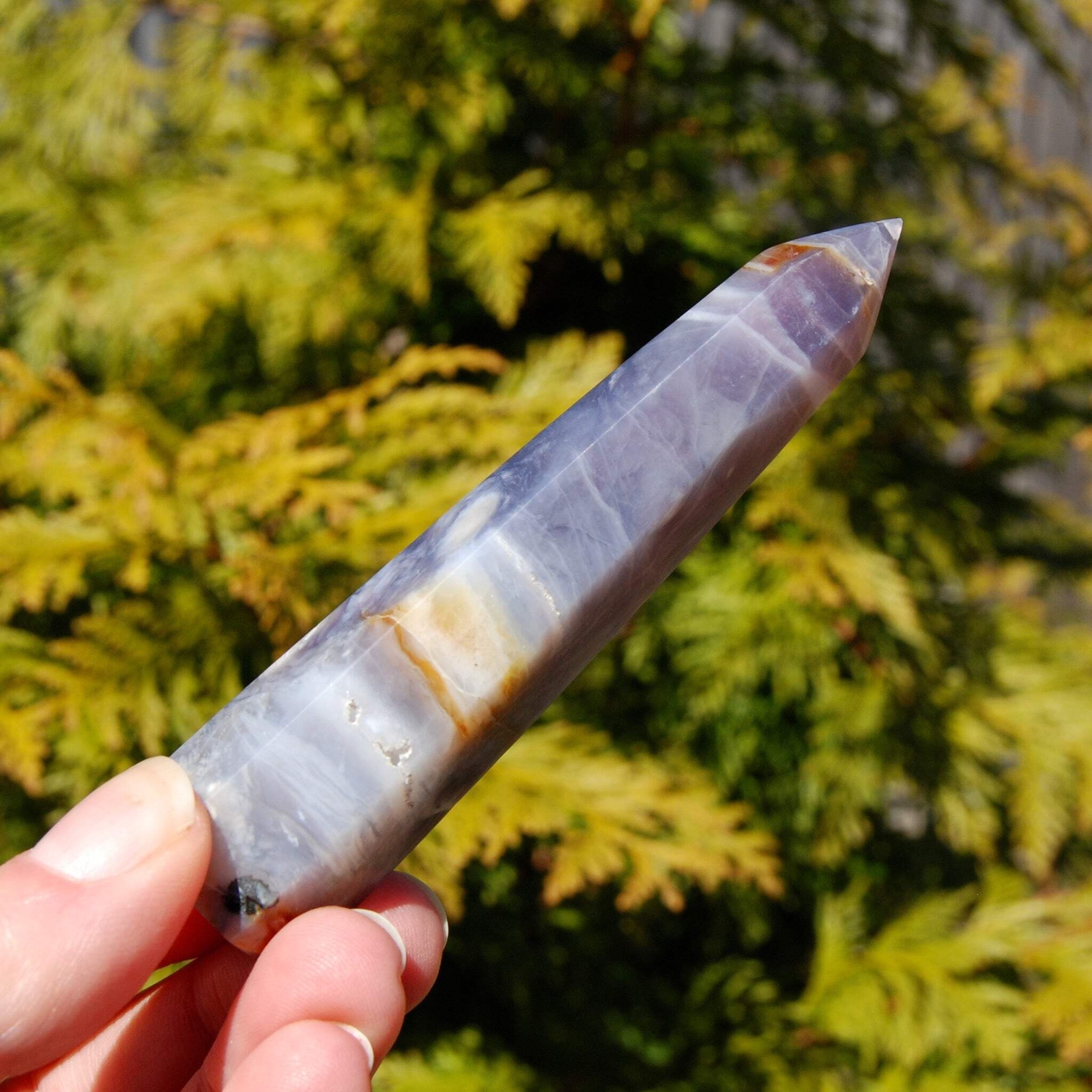 3.75in 58g Purple Chalcedony Crystal Tower, Violet Agate, Indonesia