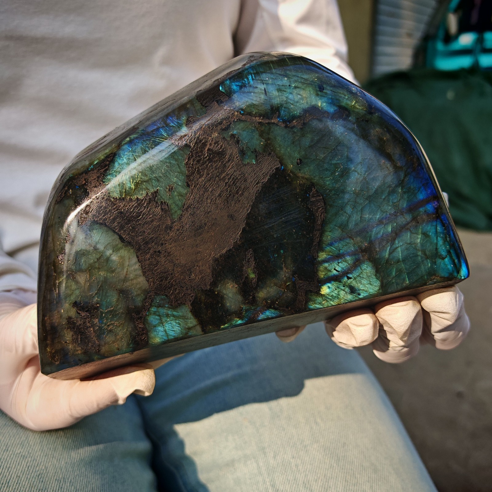 4.73LB Natural crystal Labradorite Mineral Quartz Mineral Reiki healing