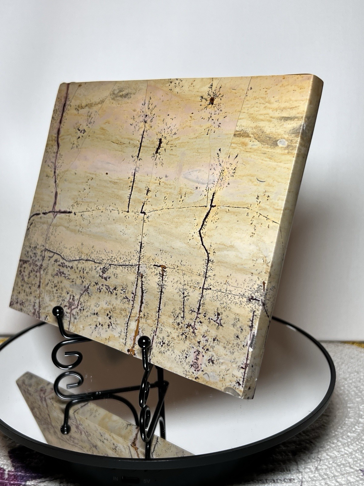 Picture Jasper 3 Piece Set – 2 Towers & Slab w/holder – Measurements In Photos
