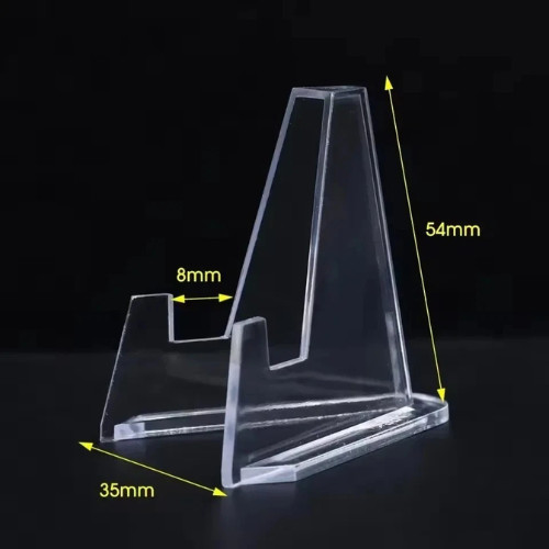 5x Clear Acrylic Display Stand Holder 3″ Easel Trading Card Phone Rock Mineral