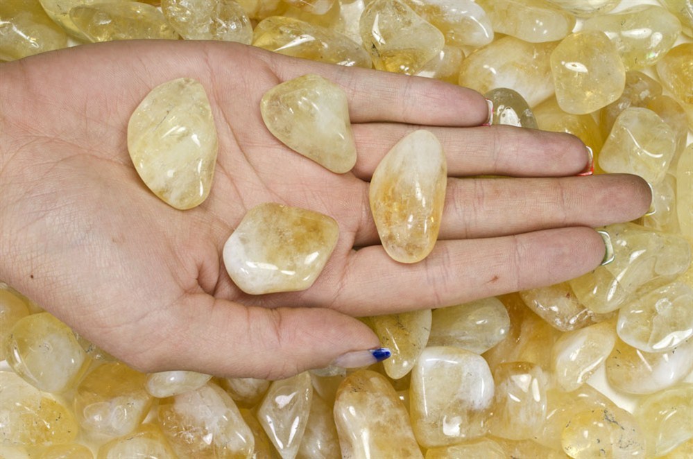 1 Pound Tumbled Citrine – A Grade – Wire Wrapping, Reiki, Crystal Healing